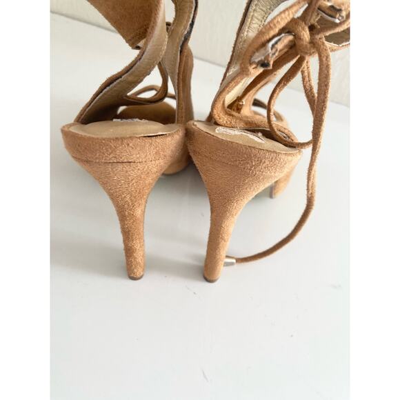 Cape Robbin Women's Shoes Drew High Heel Size 7 Camel Faux Suede - Picture 2 of 6